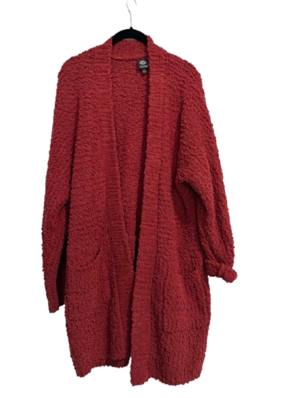 Nordstrom BOBEAU Chenille Super Soft Open Cardigan Sweater Size Small Red Rust